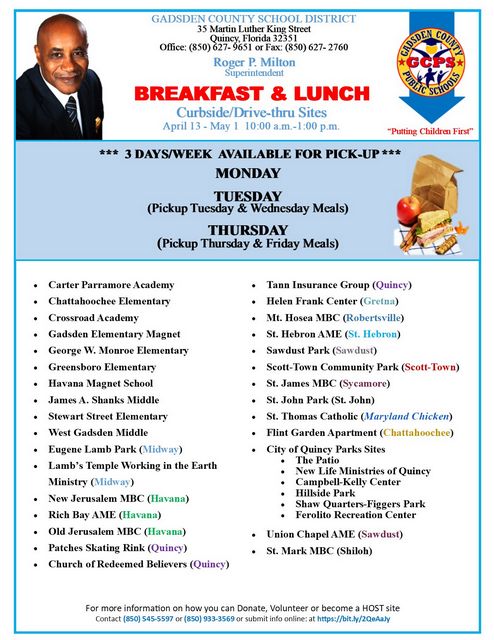 Announcement Image for Breakfast/Lunch (4/13/2020-05/1/2020)_Curbside_Drive-Thru Sites_Urgent COVID-19 Update
